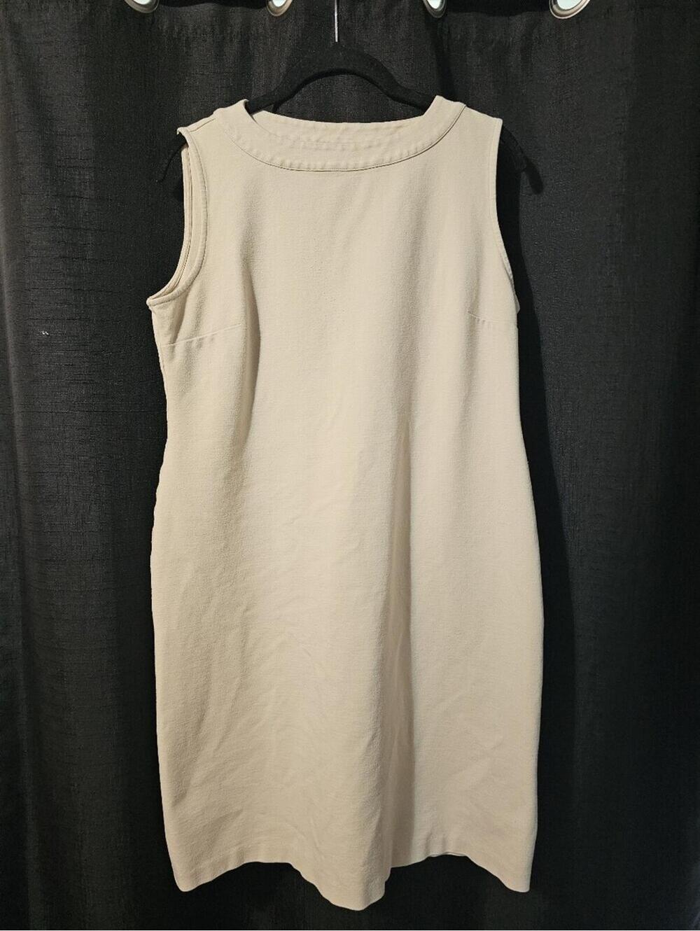 Talbots Sleeveless Cream Shift Dress - Neutral Cream Sz12
